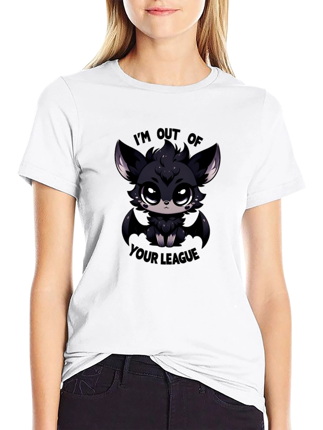 Out of Your League Bat Graphic Tee - Black