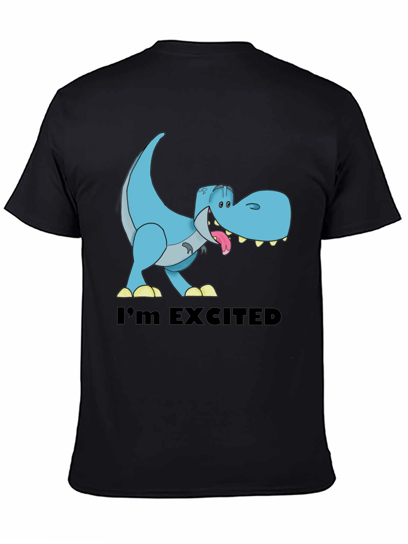 Excited T-Rex Graphic Print Mens T-Shirt