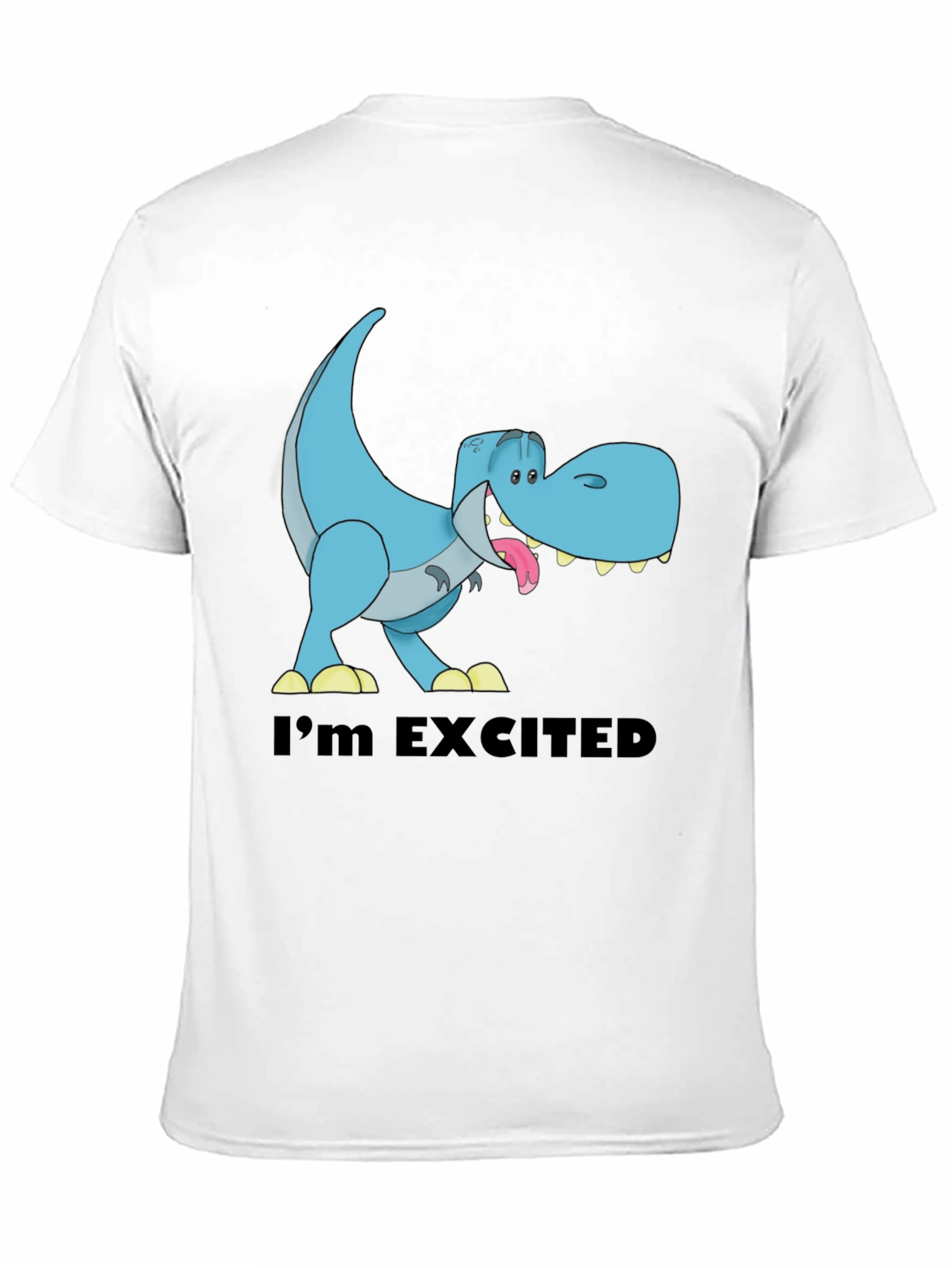 Excited T-Rex Graphic Print Mens T-Shirt