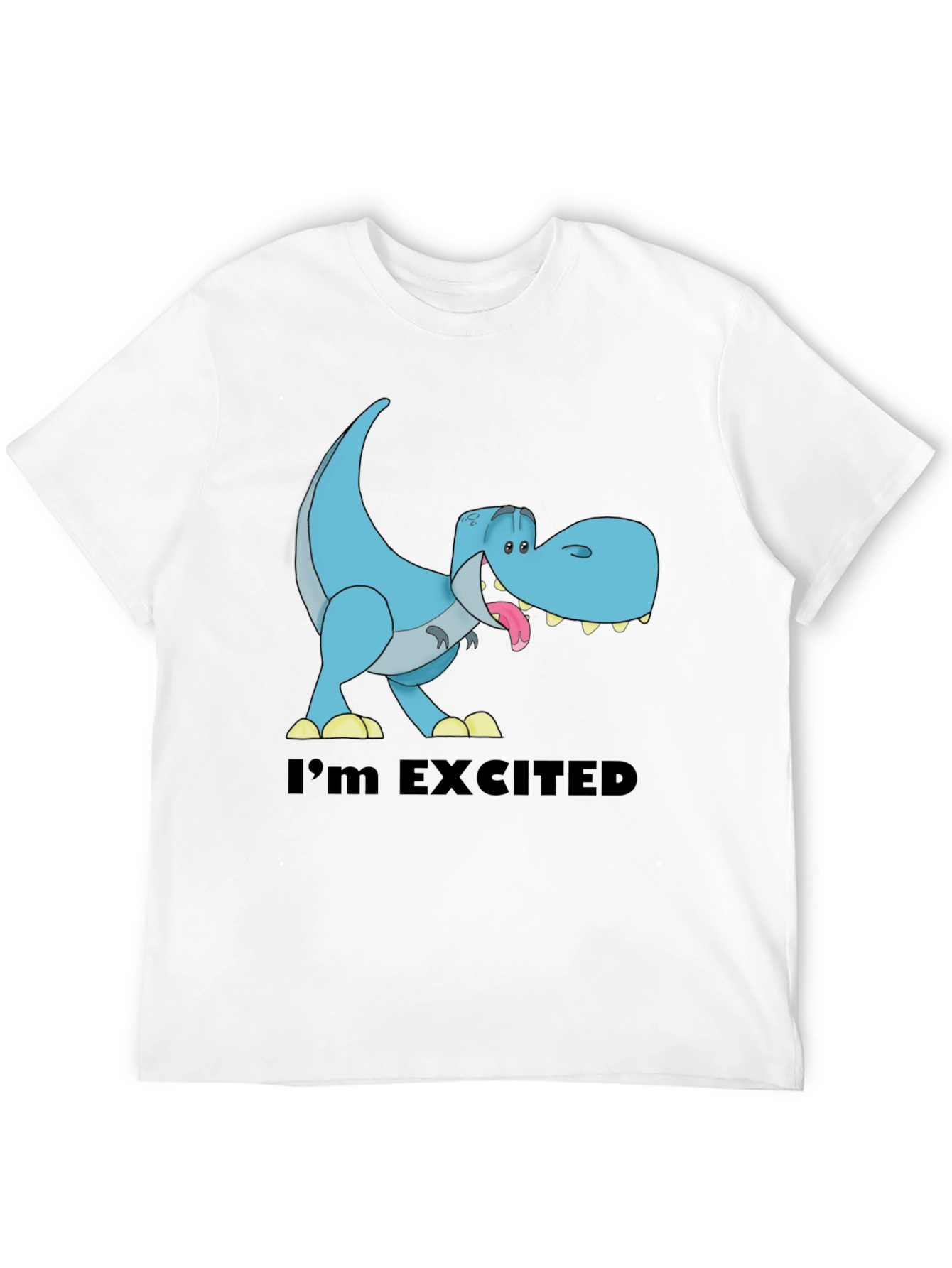 Excited T-Rex Graphic Print Mens T-Shirt