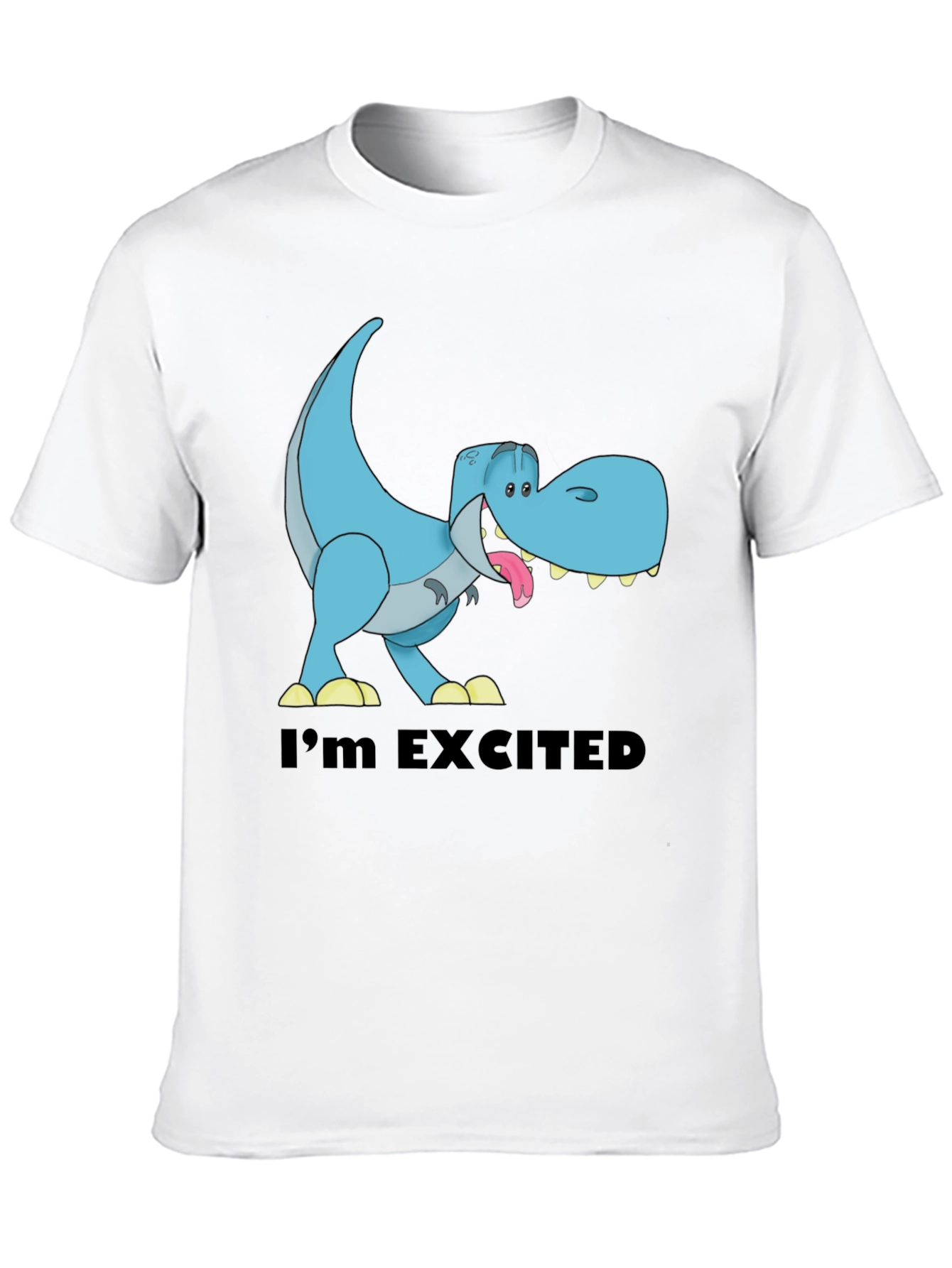 Excited T-Rex Graphic Print Mens T-Shirt