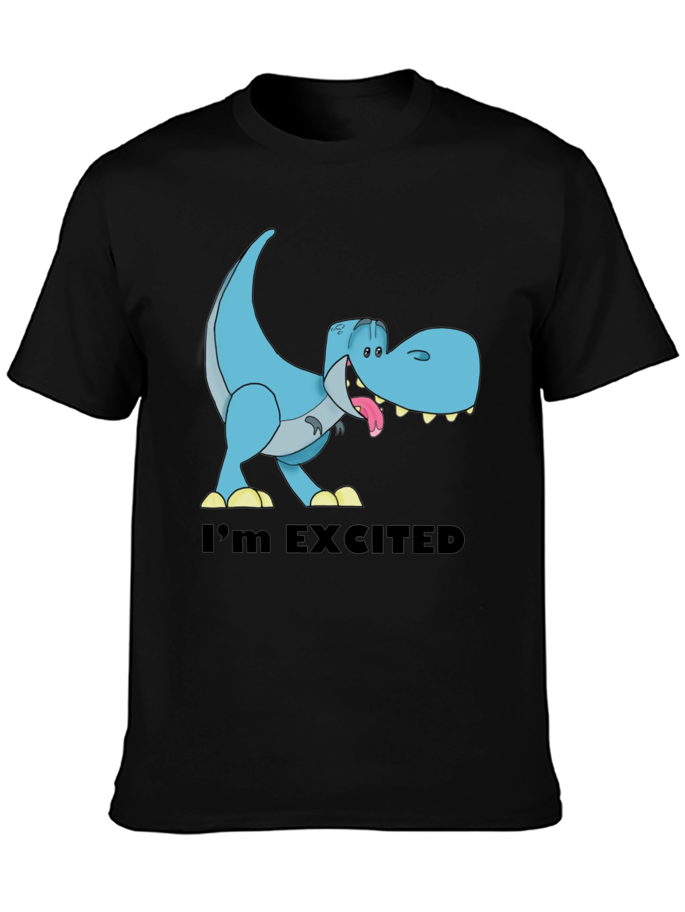 Excited T-Rex Graphic Print Mens T-Shirt