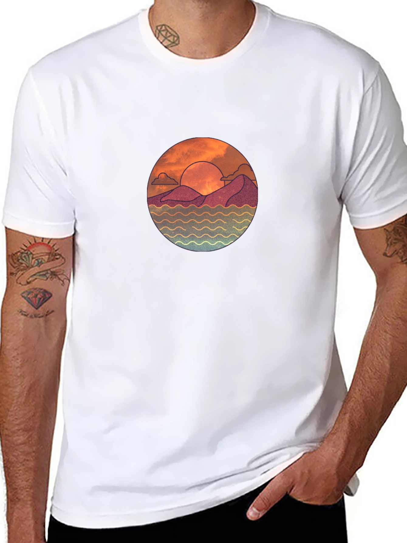 Sunset Graphic Black T-Shirt