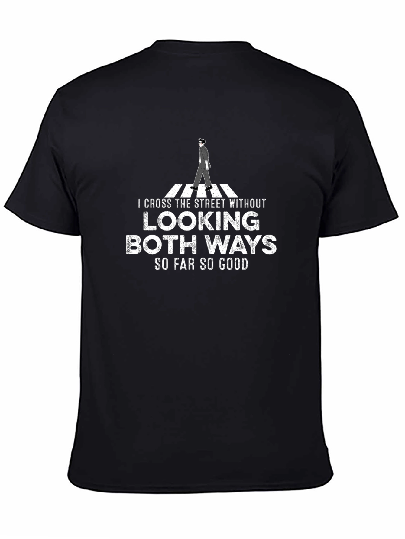 Street Crossing Humor Graphic Tee - Black