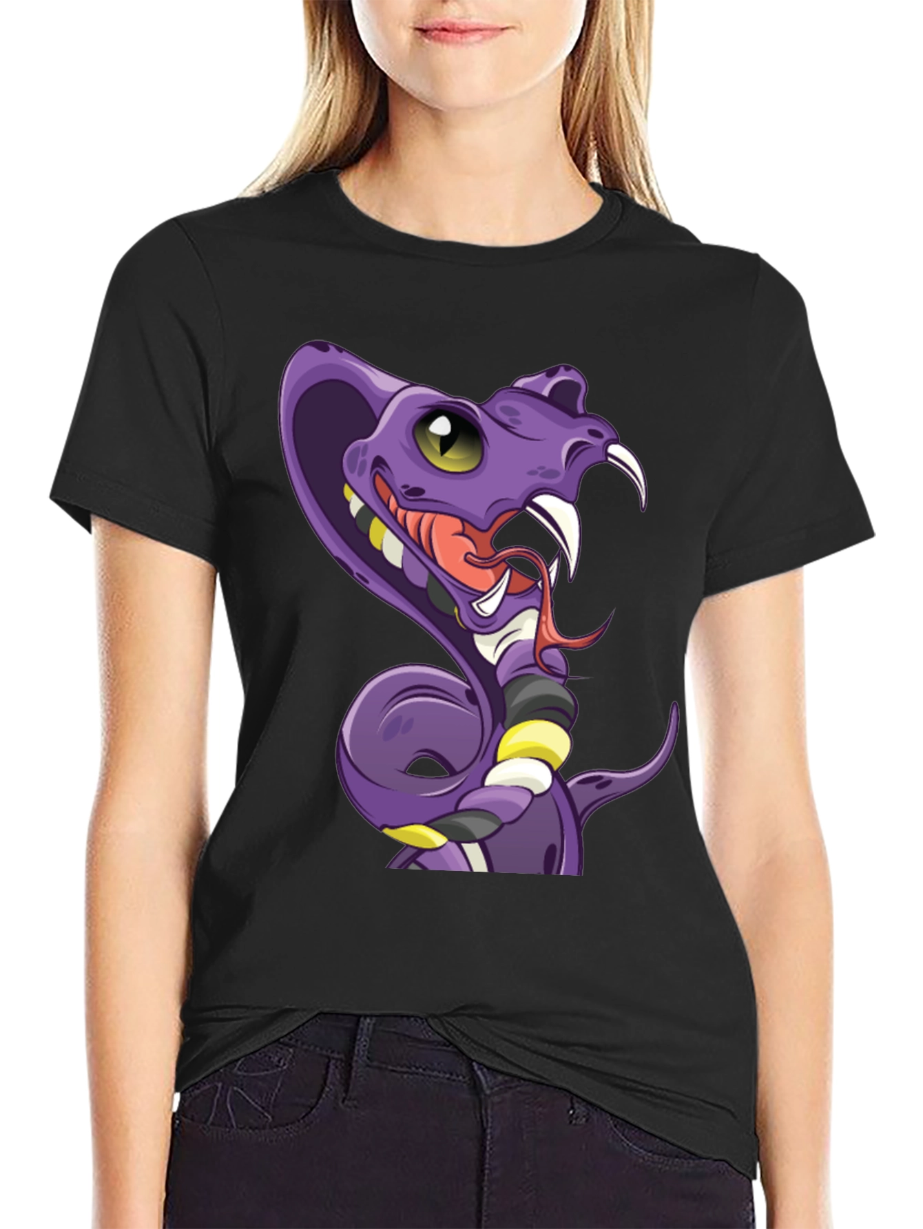 Cobra Cartoon T-Shirt - Mens Black Graphic Tee