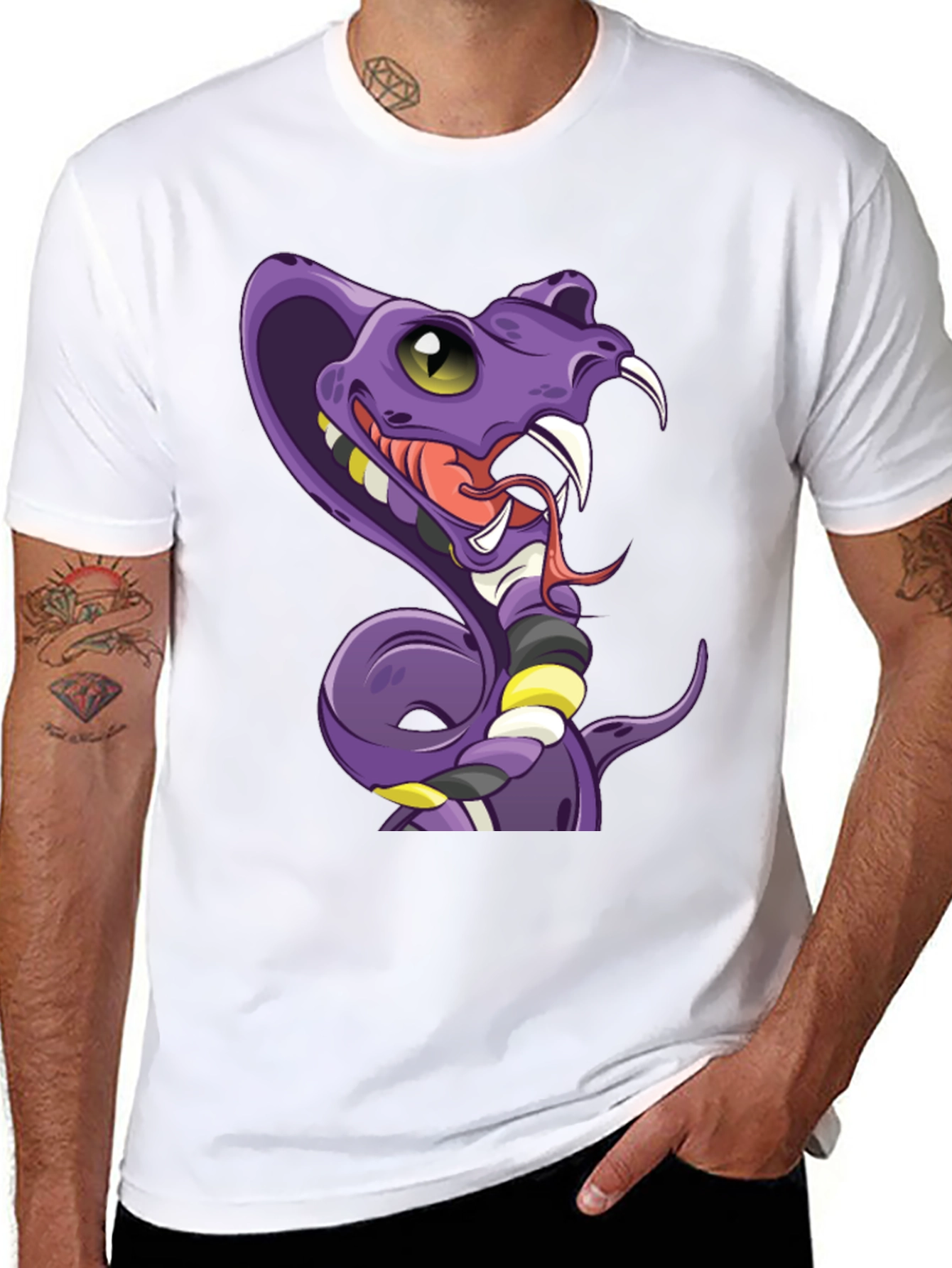 Cobra Cartoon T-Shirt - Mens Black Graphic Tee