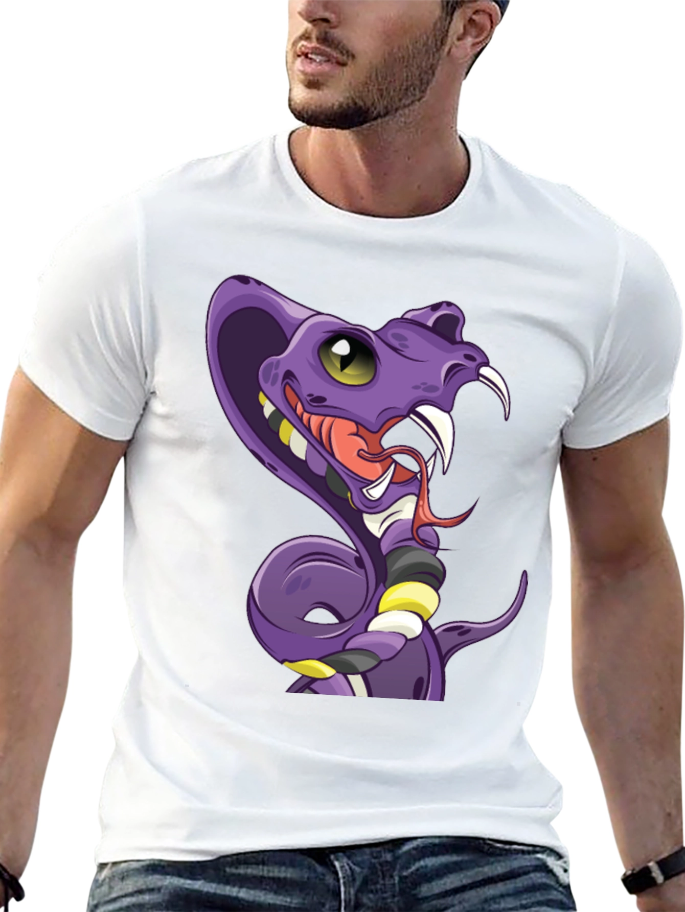 Cobra Cartoon T-Shirt - Mens Black Graphic Tee