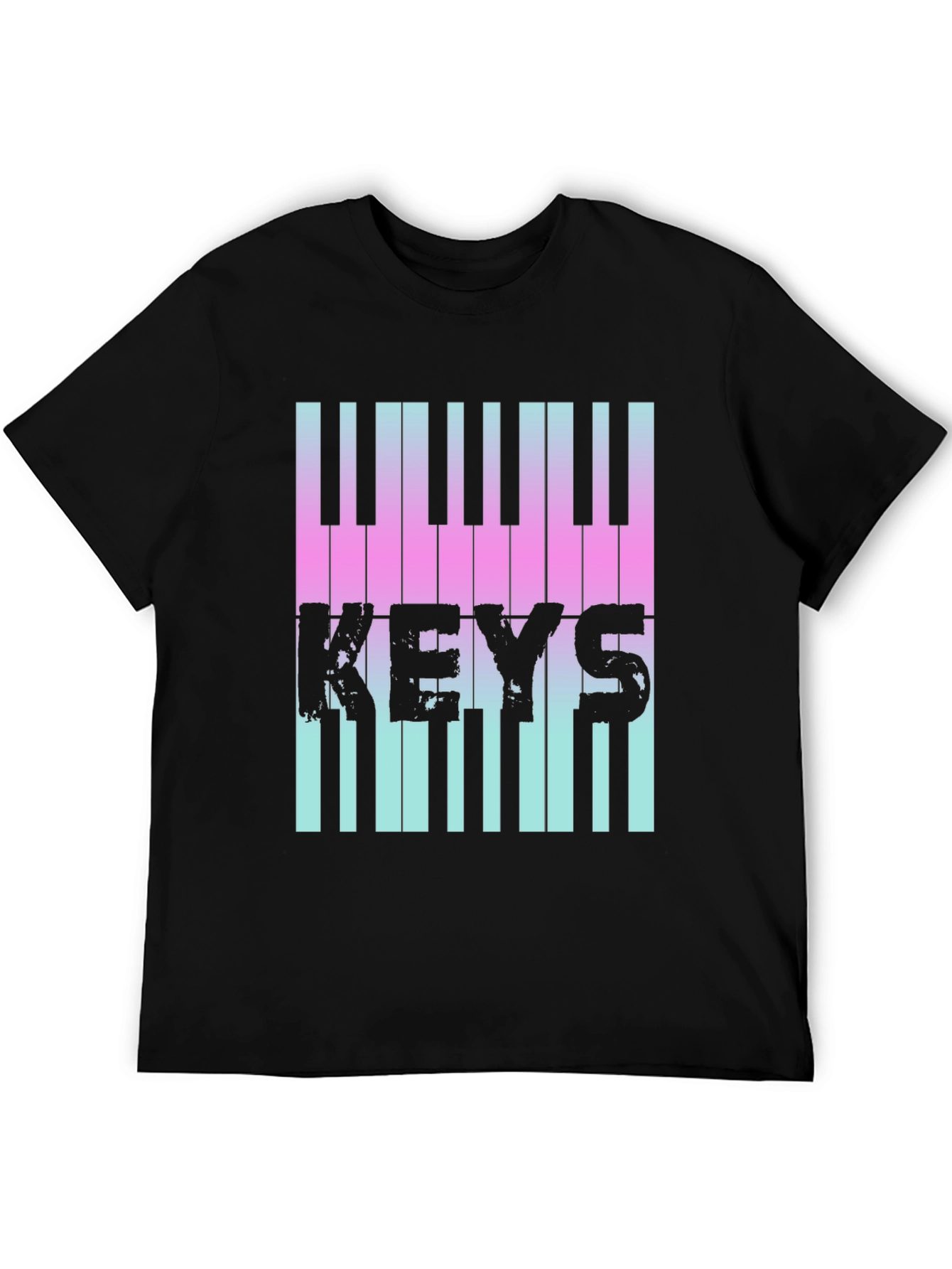 Piano Keys Graphic Tee - Musical Style T-Shirt