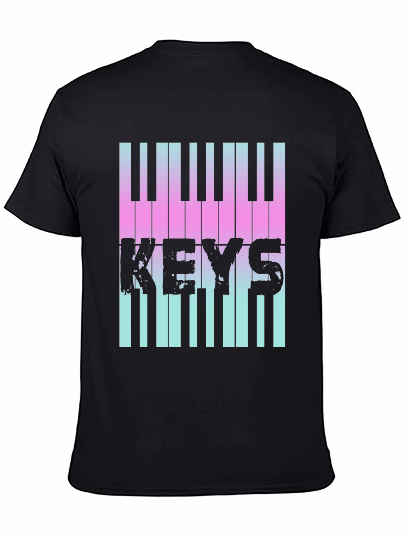 Piano Keys Graphic Tee - Musical Style T-Shirt