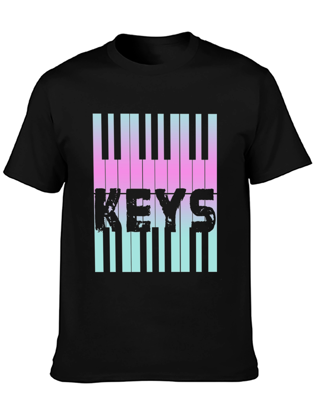 Piano Keys Graphic Tee - Musical Style T-Shirt