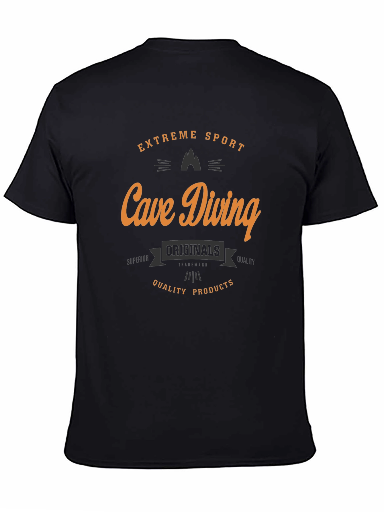 Cave Diving Extreme Sport Black T-Shirt