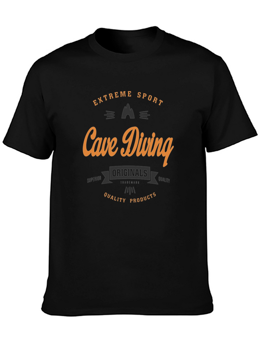 Cave Diving Extreme Sport Black T-Shirt