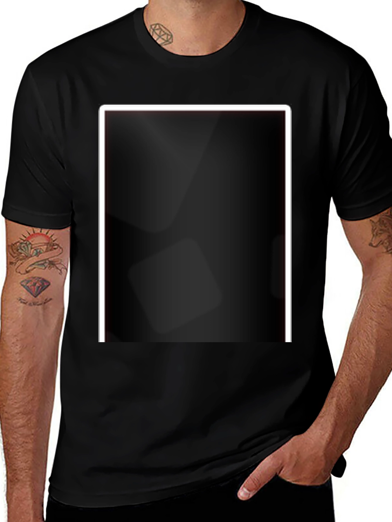 Black T-Shirt with Modern Design