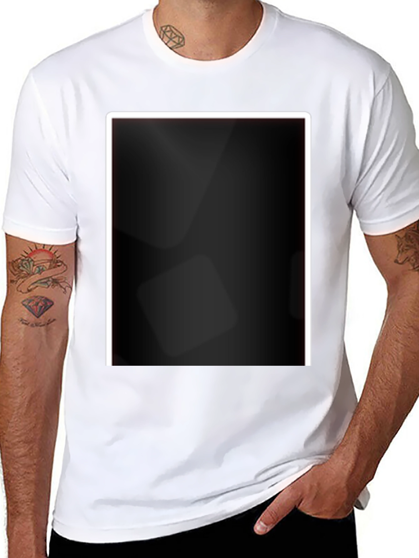 Black T-Shirt with Modern Design