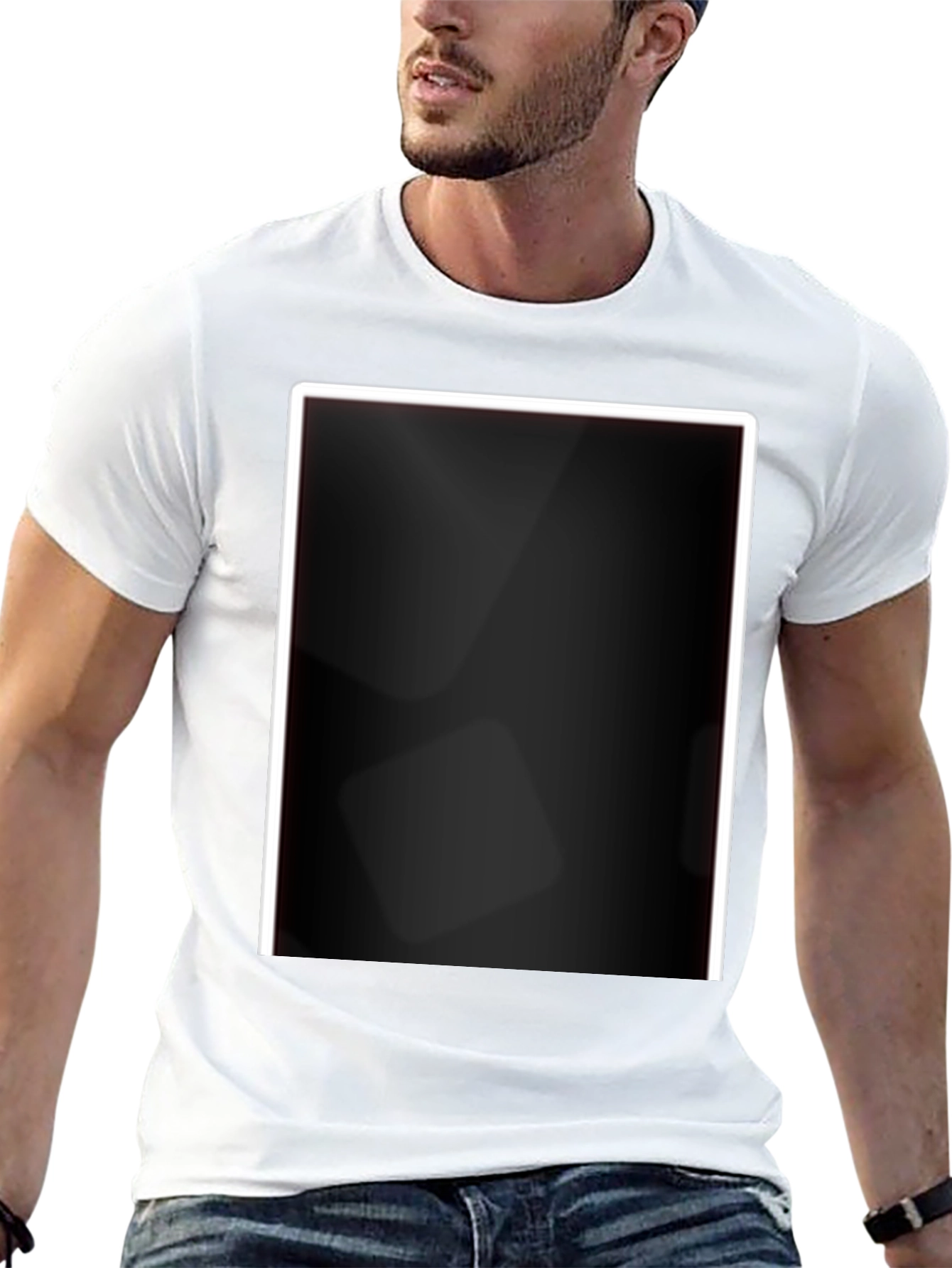 Black T-Shirt with Modern Design