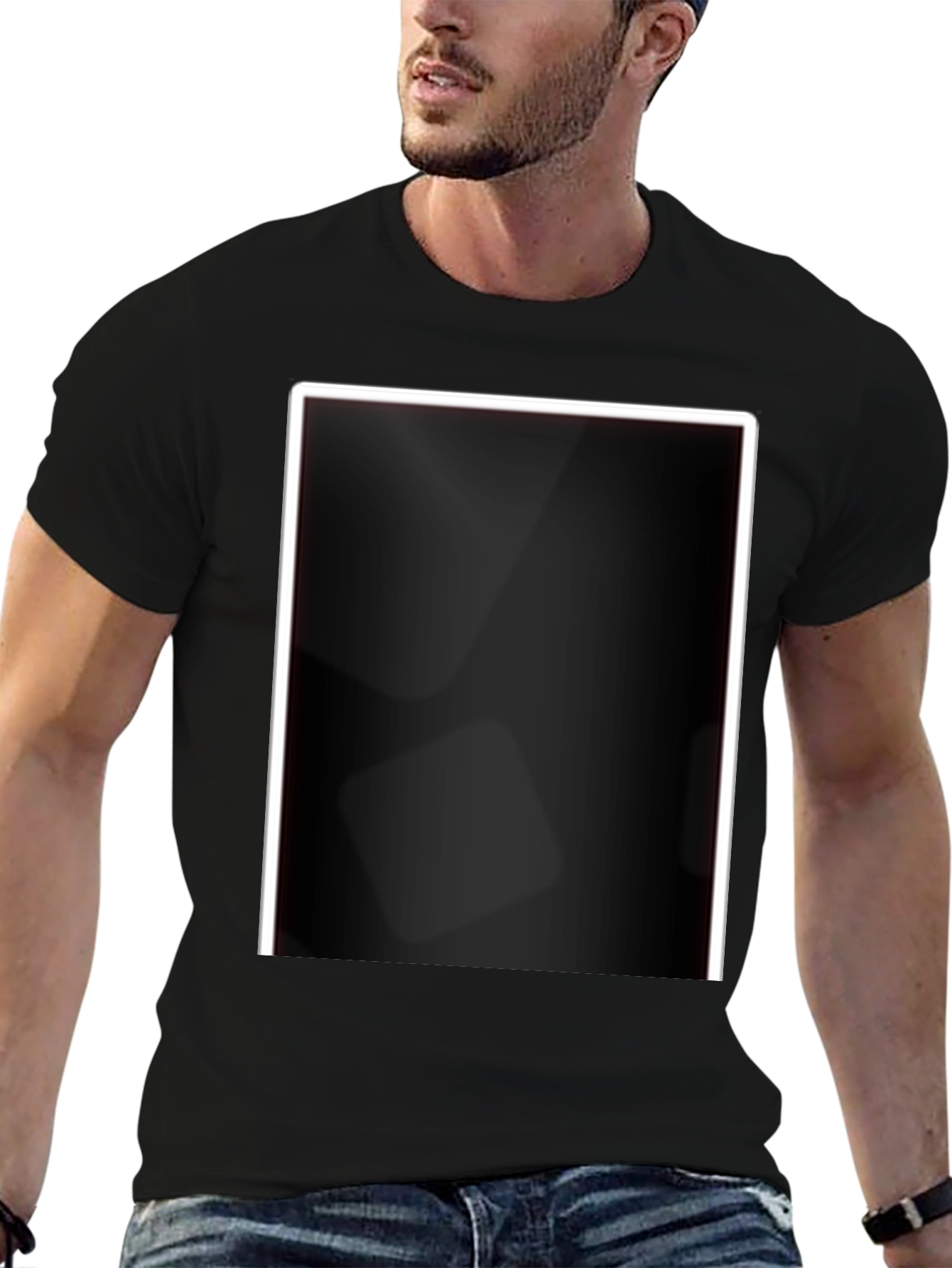 Black T-Shirt with Modern Design
