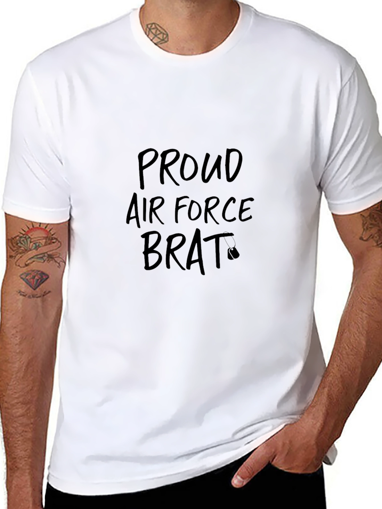 Proud Air Force Brat Black T-Shirt
