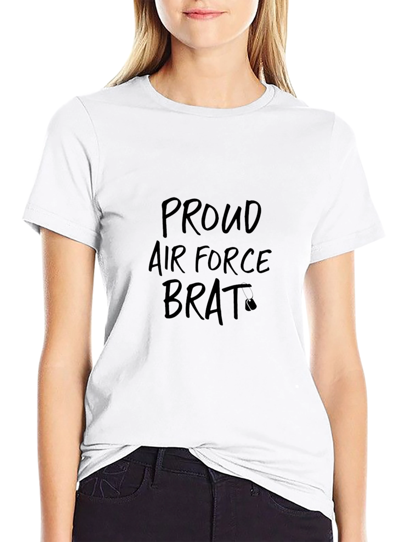 Proud Air Force Brat Black T-Shirt