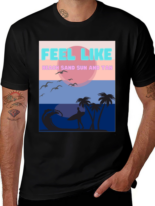 Beach Vibes Graphic Tee - Sand Sun & Surf T-Shirt