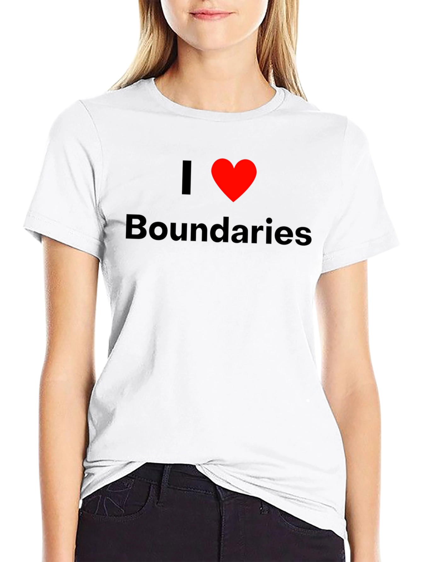 I Heart Boundaries Black T-Shirt