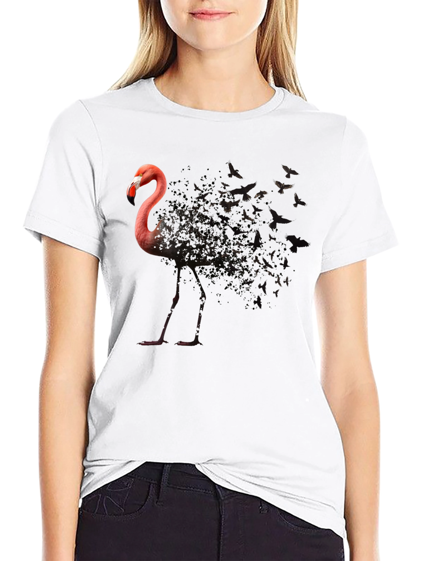Flamingo Butterfly T-Shirt - Unique Graphic Tee