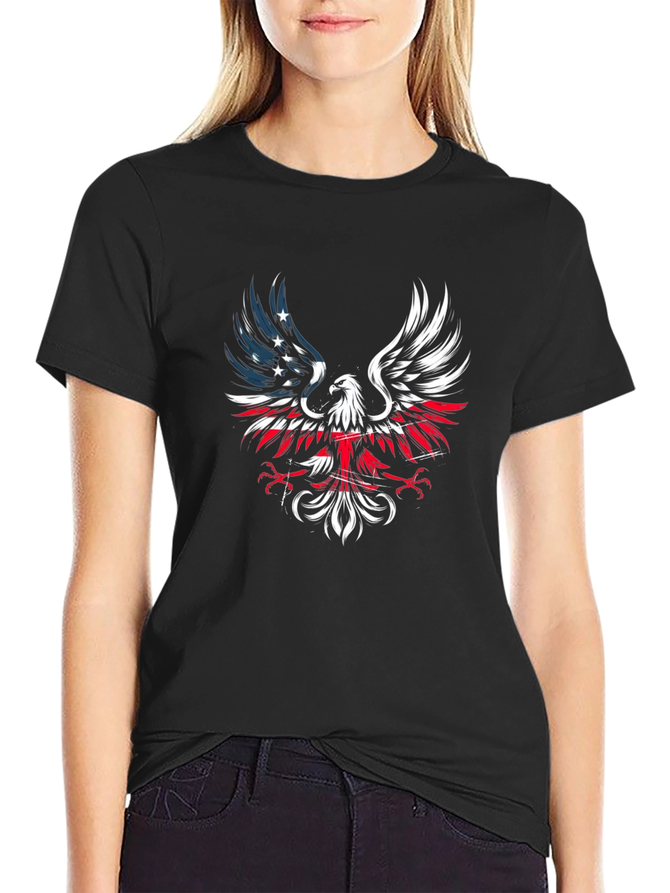 American Eagle Patriotic T-Shirt - Black