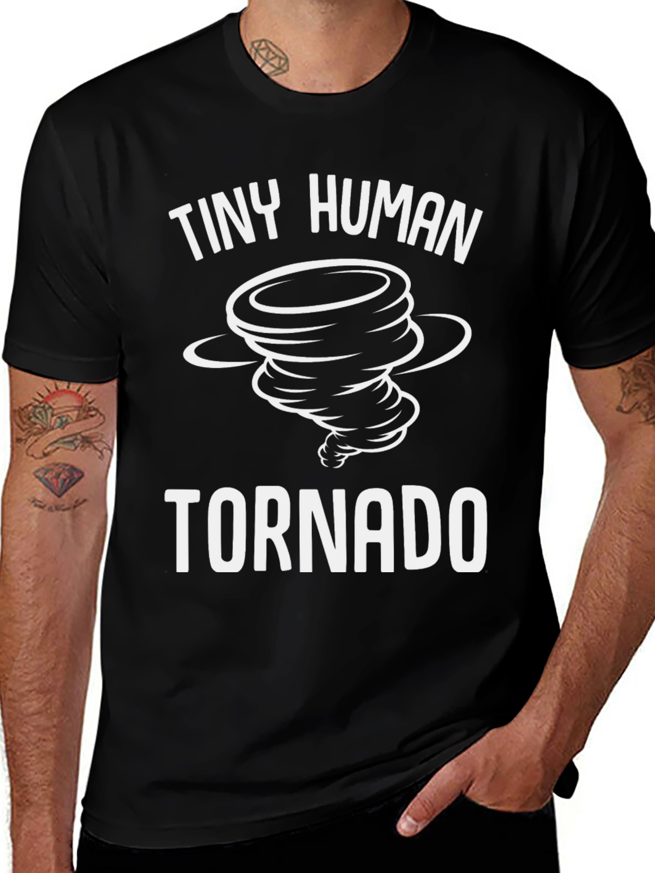 Tiny Human Tornado Black Graphic Tee