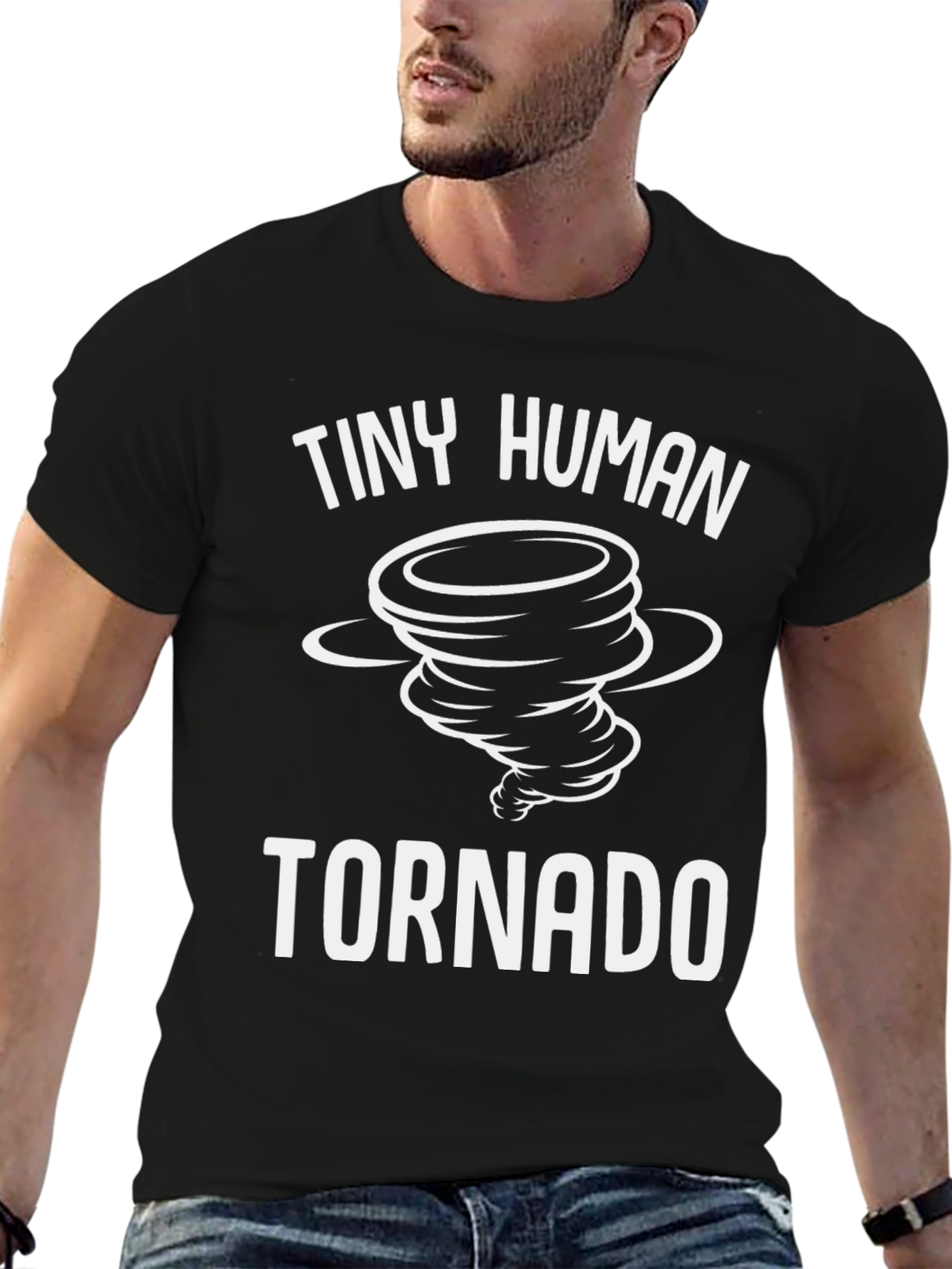 Tiny Human Tornado Black Graphic Tee