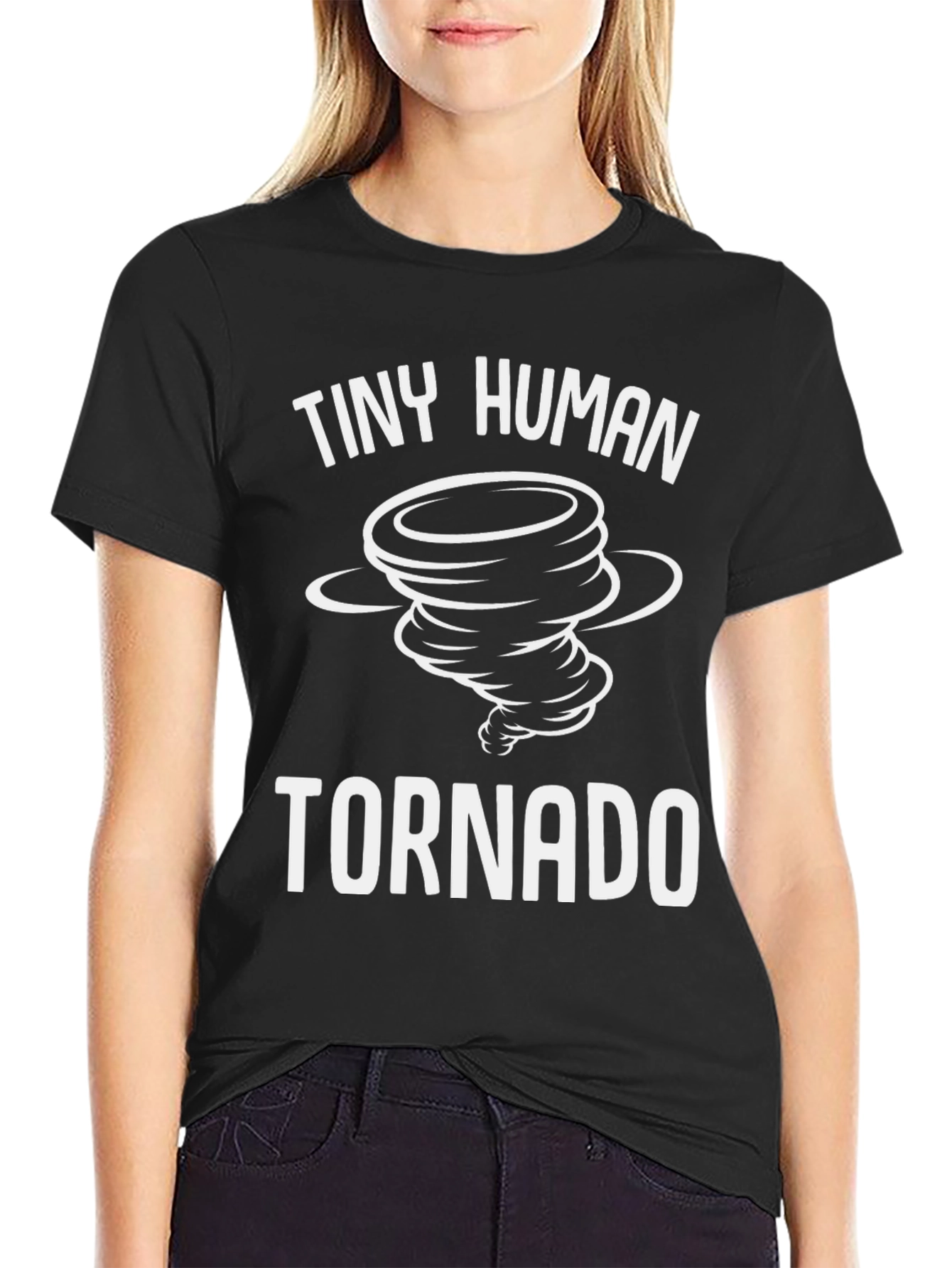 Tiny Human Tornado Black Graphic Tee