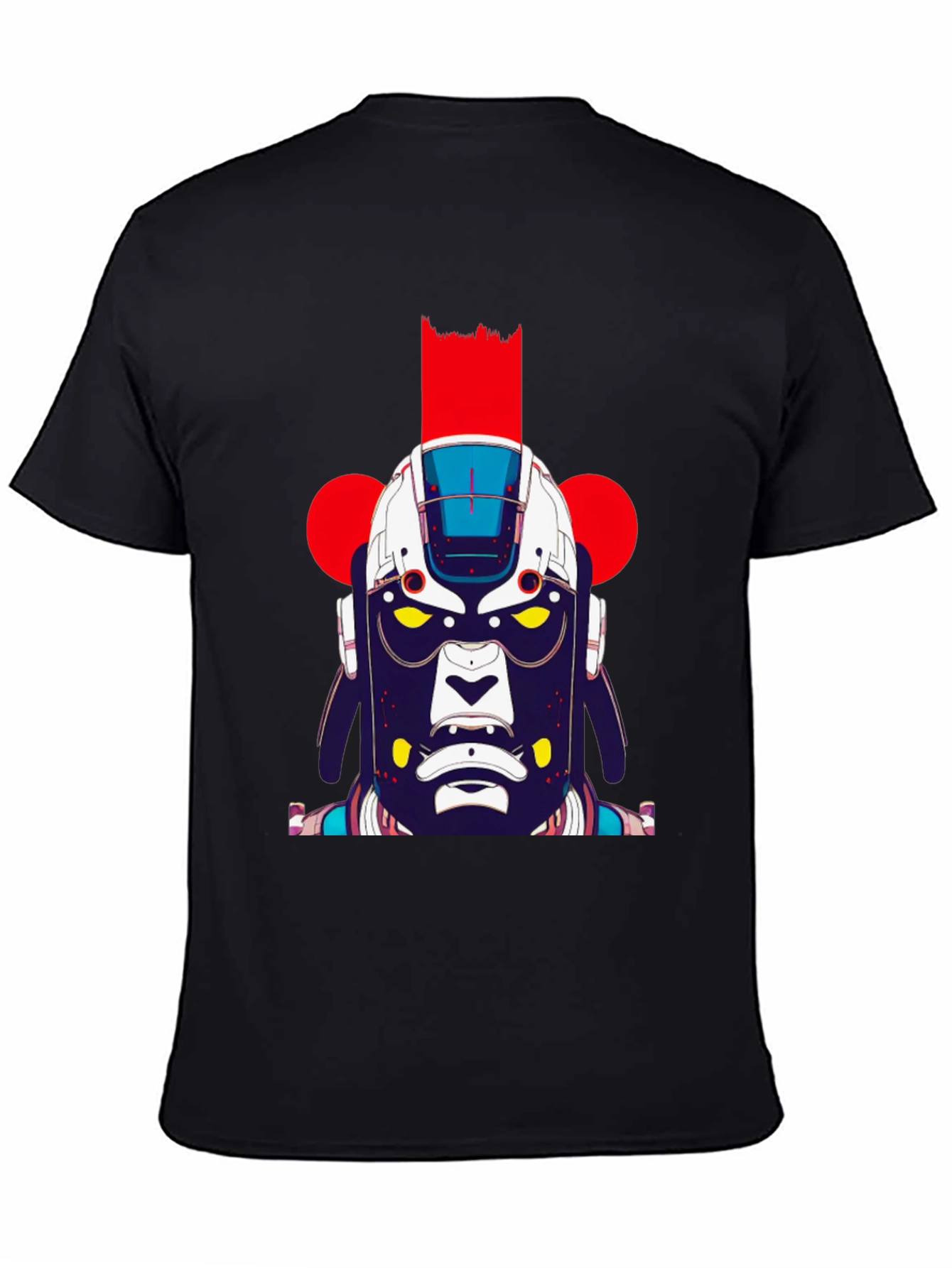 Abstract Robot Graphic Black T-Shirt