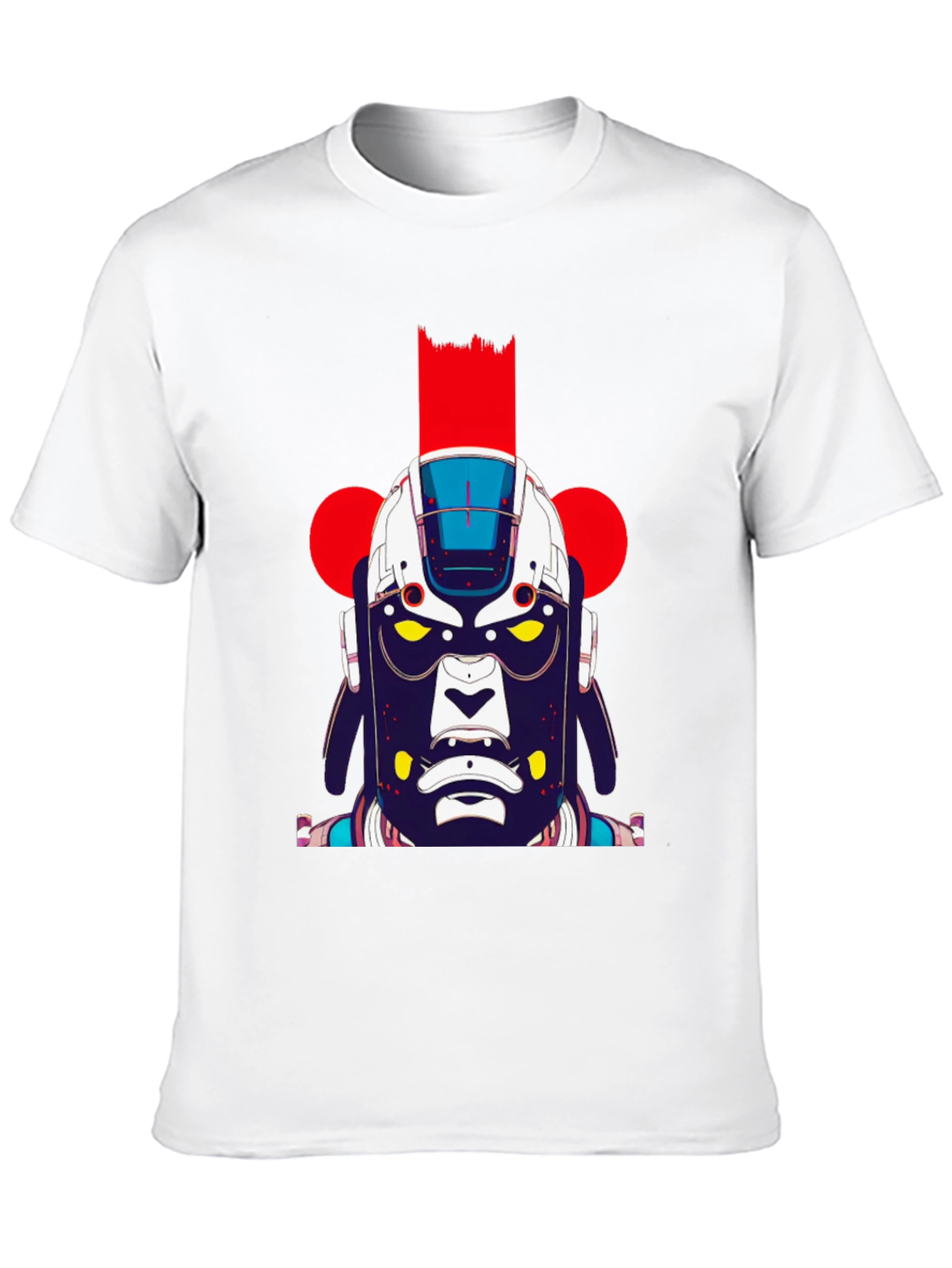 Abstract Robot Graphic Black T-Shirt