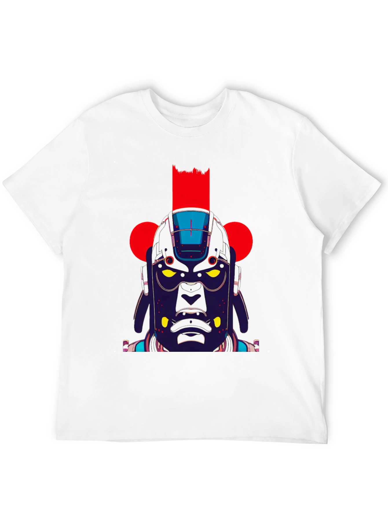 Abstract Robot Graphic Black T-Shirt