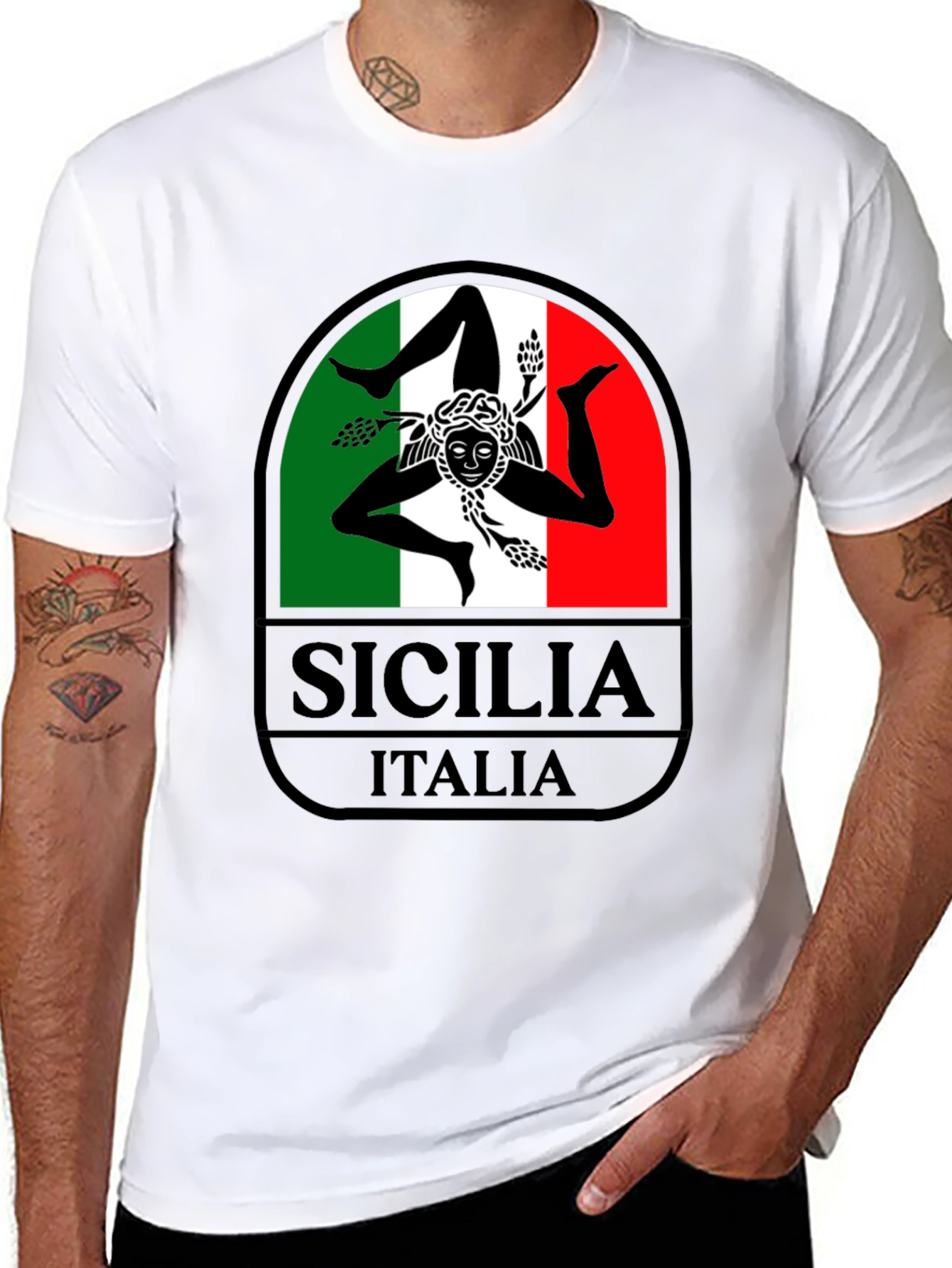 Sicilia Italia Graphic T-Shirt - Black Tee