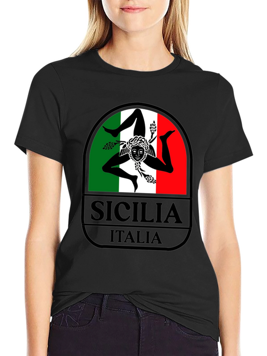 Sicilia Italia Graphic T-Shirt - Black Tee