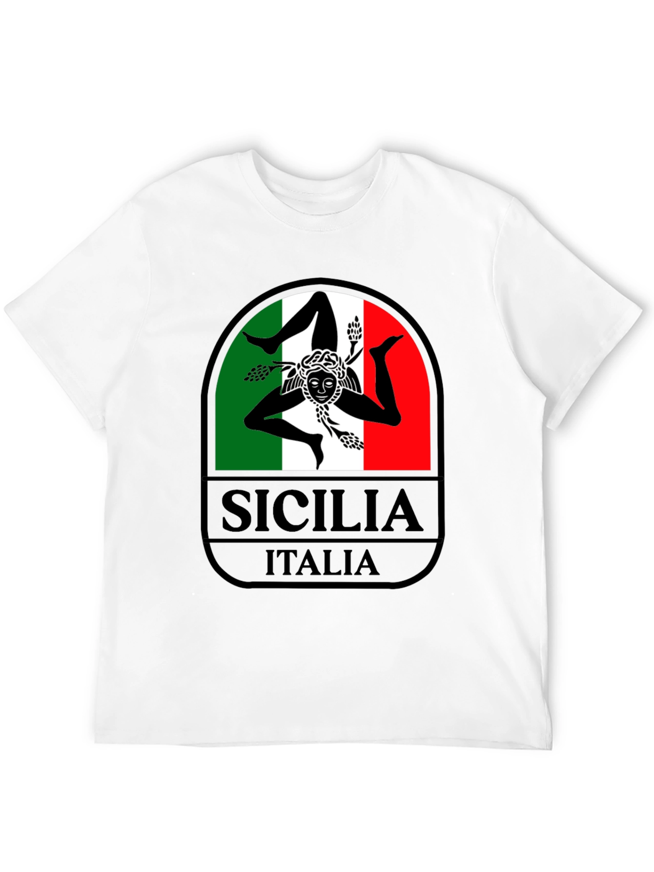 Sicilia Italia Graphic T-Shirt - Black Tee