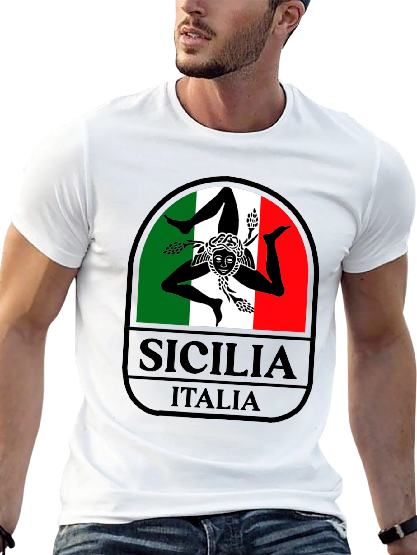 Sicilia Italia Graphic T-Shirt - Black Tee