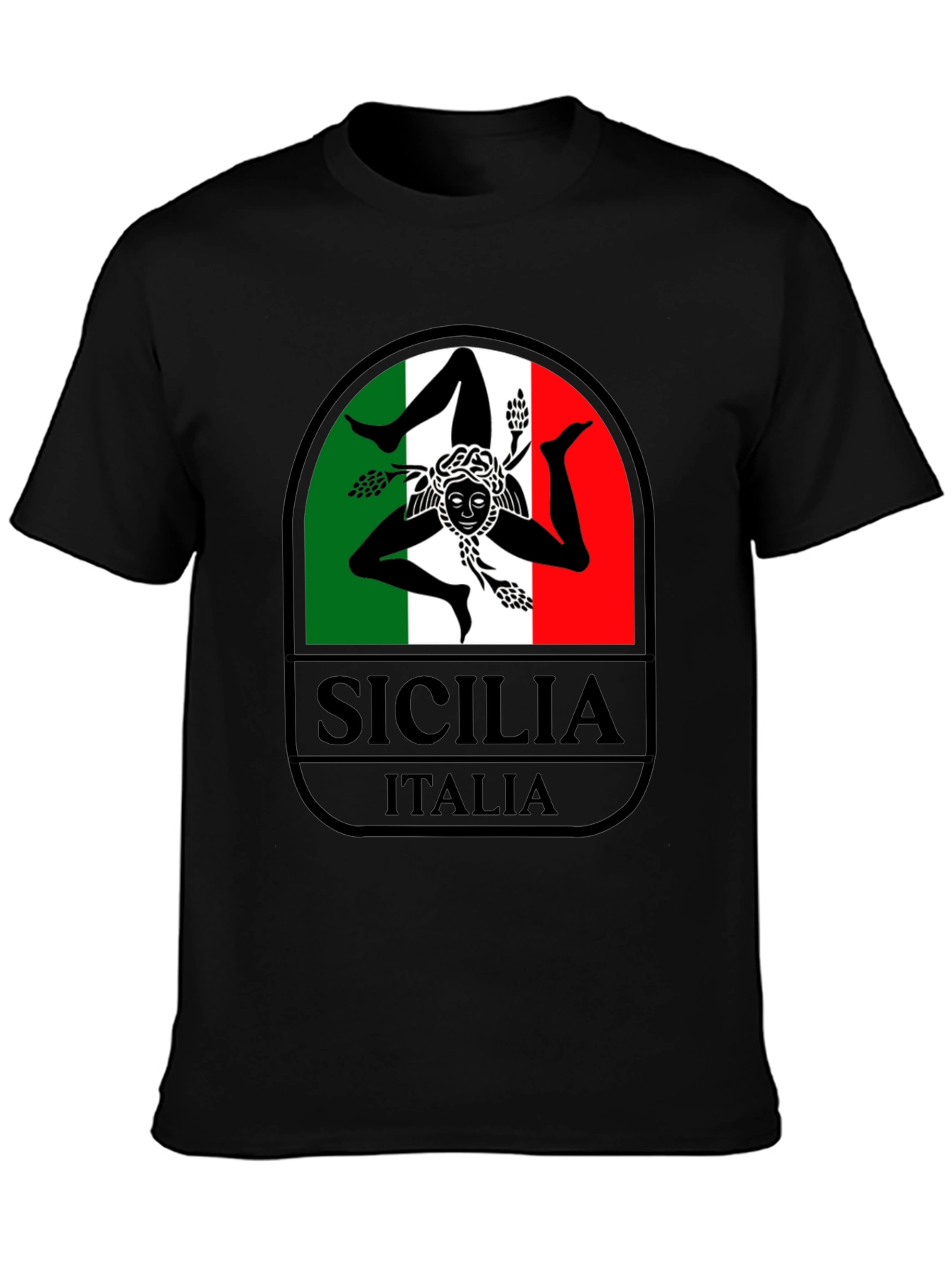 Sicilia Italia Graphic T-Shirt - Black Tee