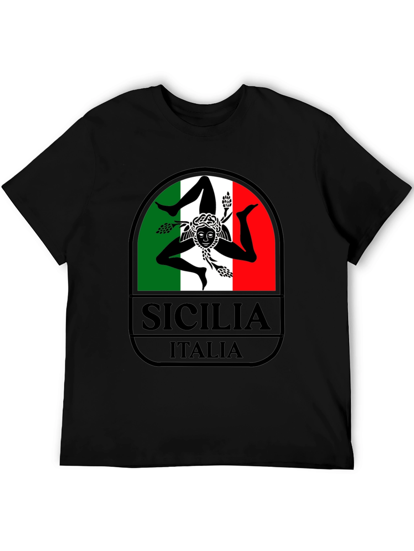 Sicilia Italia Graphic T-Shirt - Black Tee