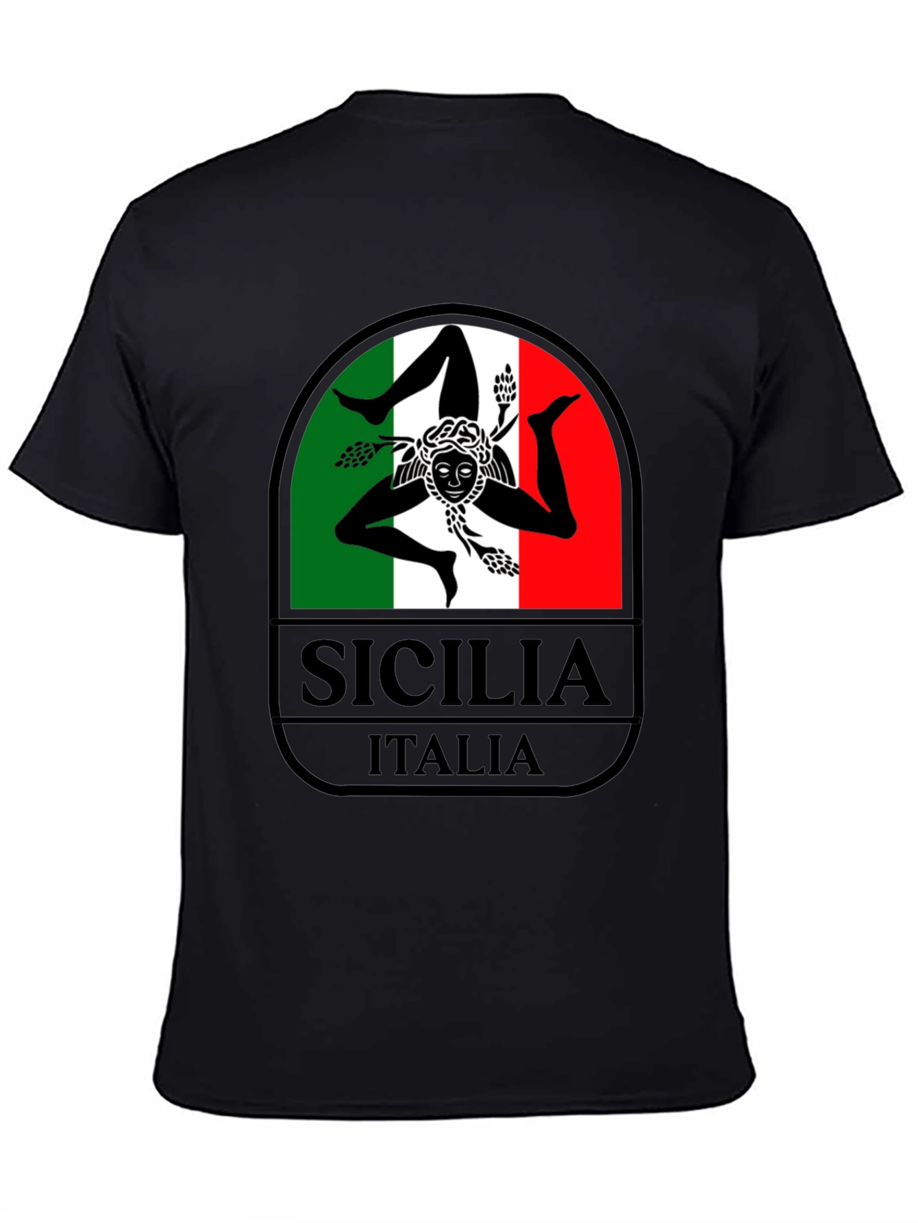 Sicilia Italia Graphic T-Shirt - Black Tee