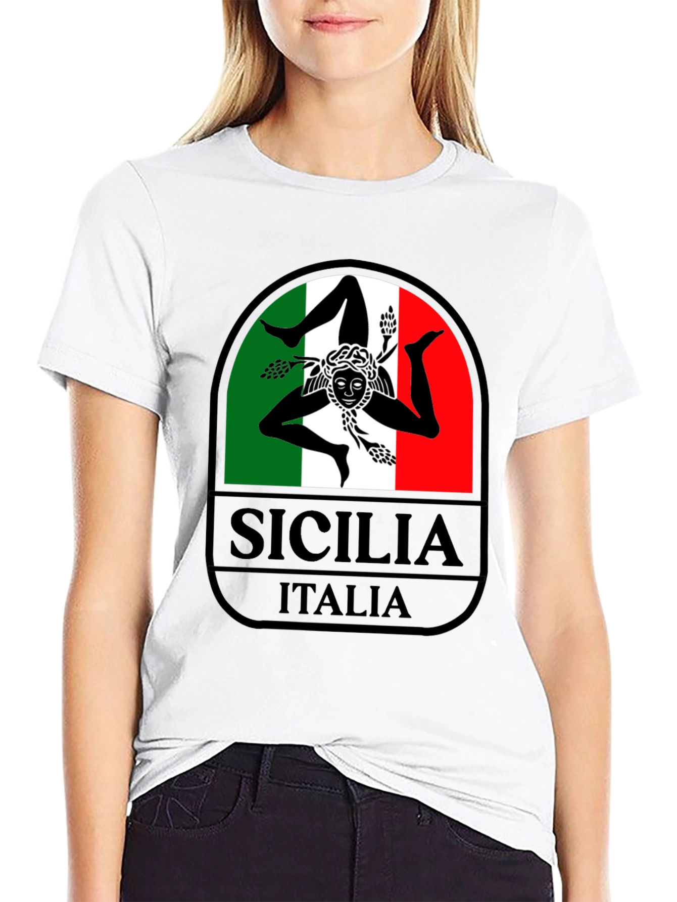 Sicilia Italia Graphic T-Shirt - Black Tee