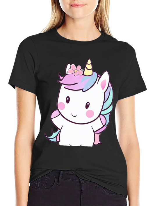 Cute Unicorn Graphic Tee - Mens Black T-Shirt