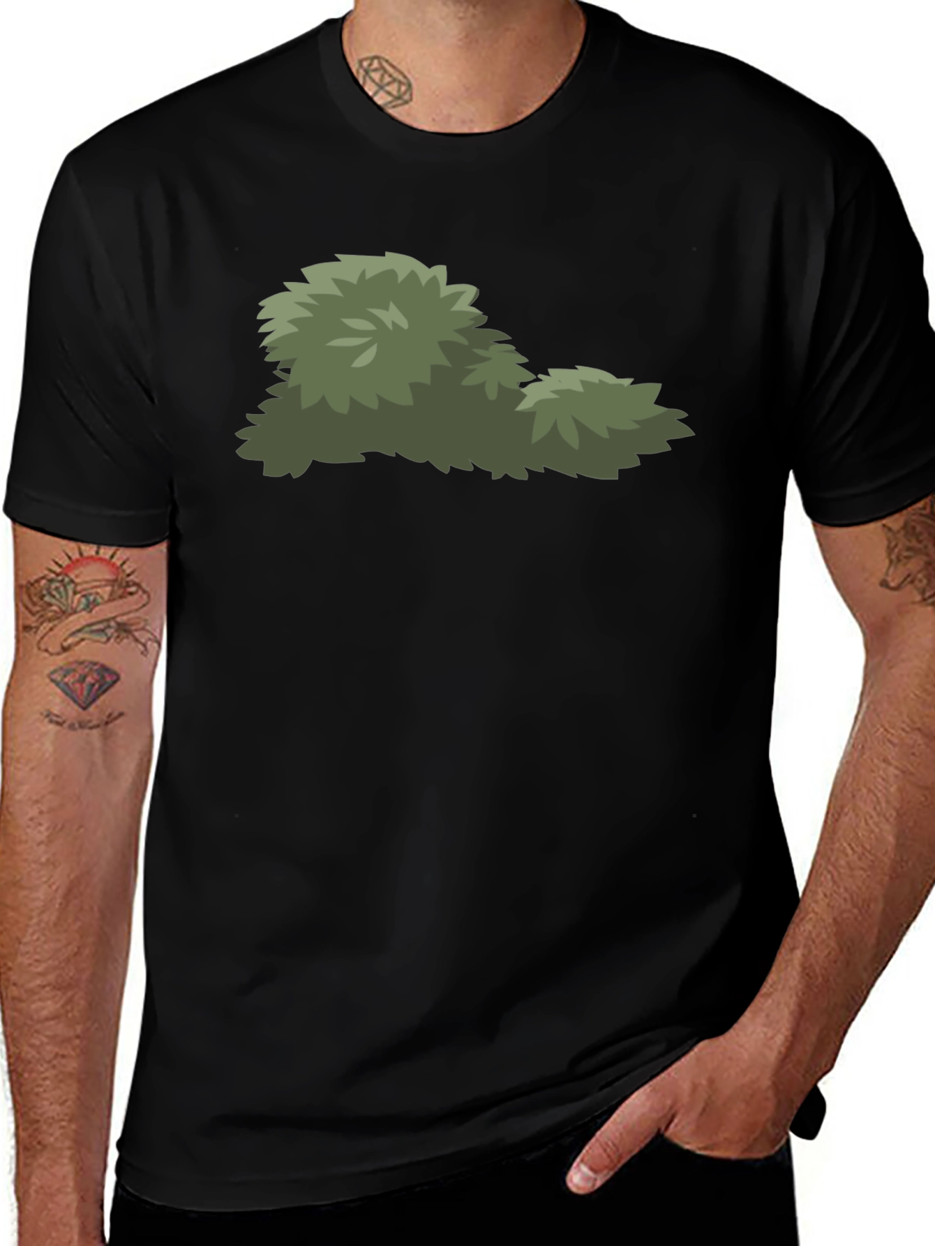 Bush Graphic Black T-Shirt - Nature Lover Tee