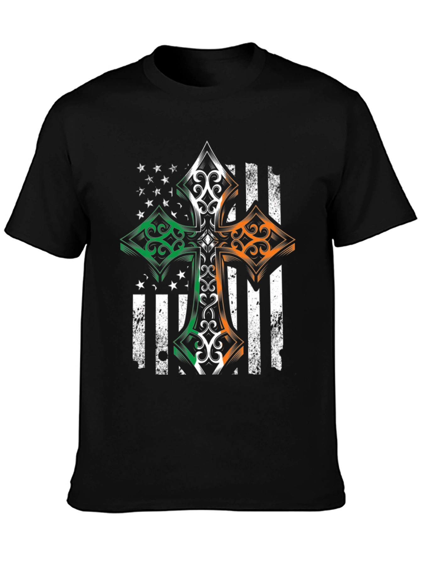 Irish American Flag Cross T-Shirt