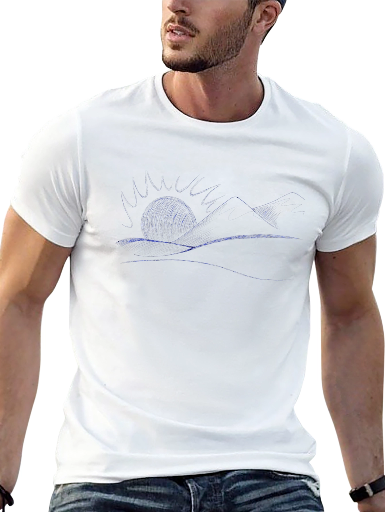 Abstract Landscape T-Shirt - Mens Black Tee