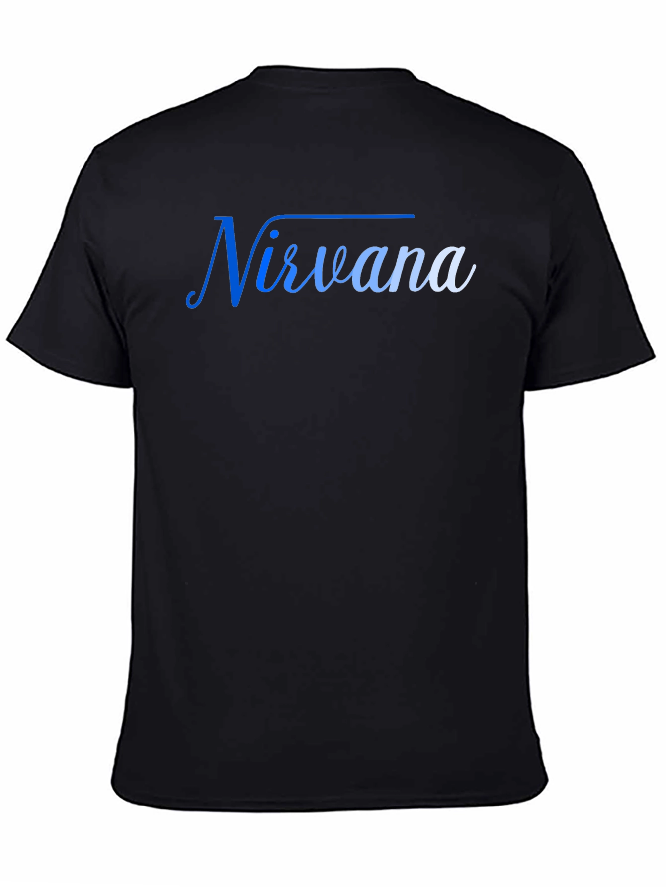 Nirvana Blue Gradient Mens Black T-Shirt