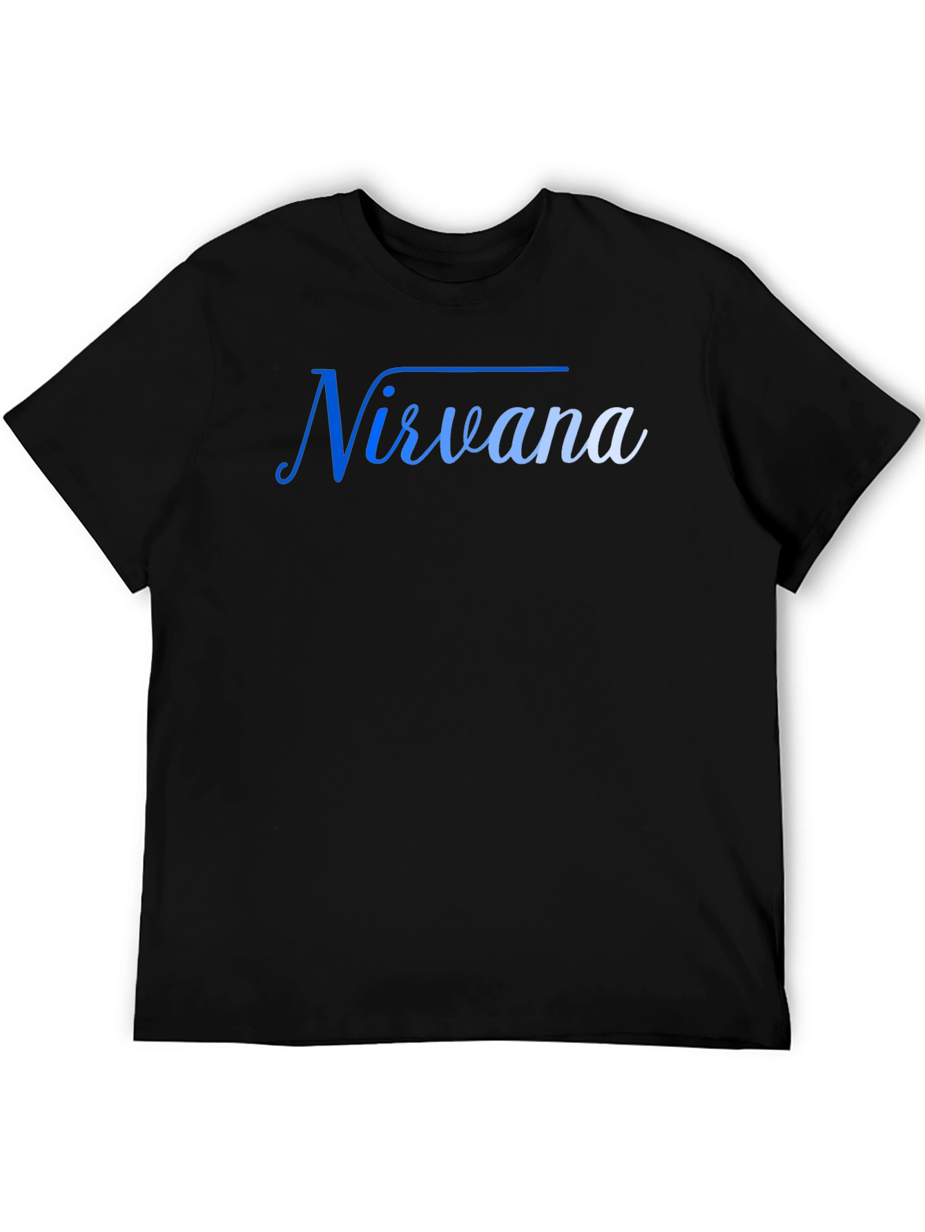 Nirvana Blue Gradient Mens Black T-Shirt