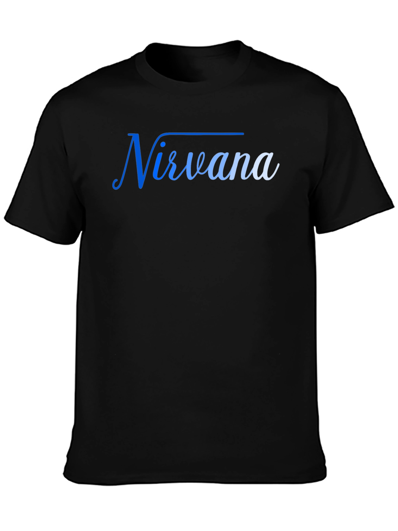 Nirvana Blue Gradient Mens Black T-Shirt