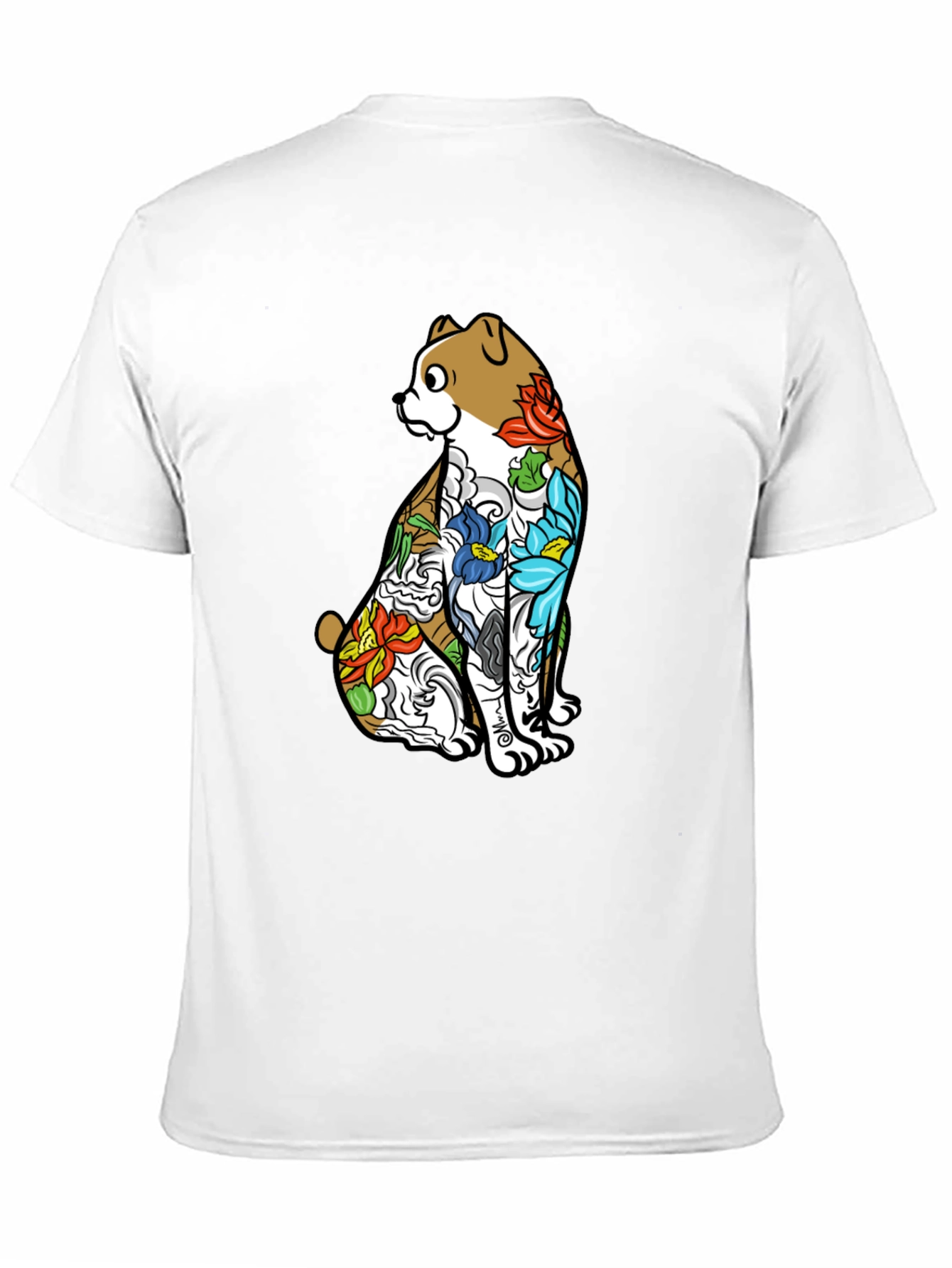 Dog Tattoo Art Graphic Black T-Shirt