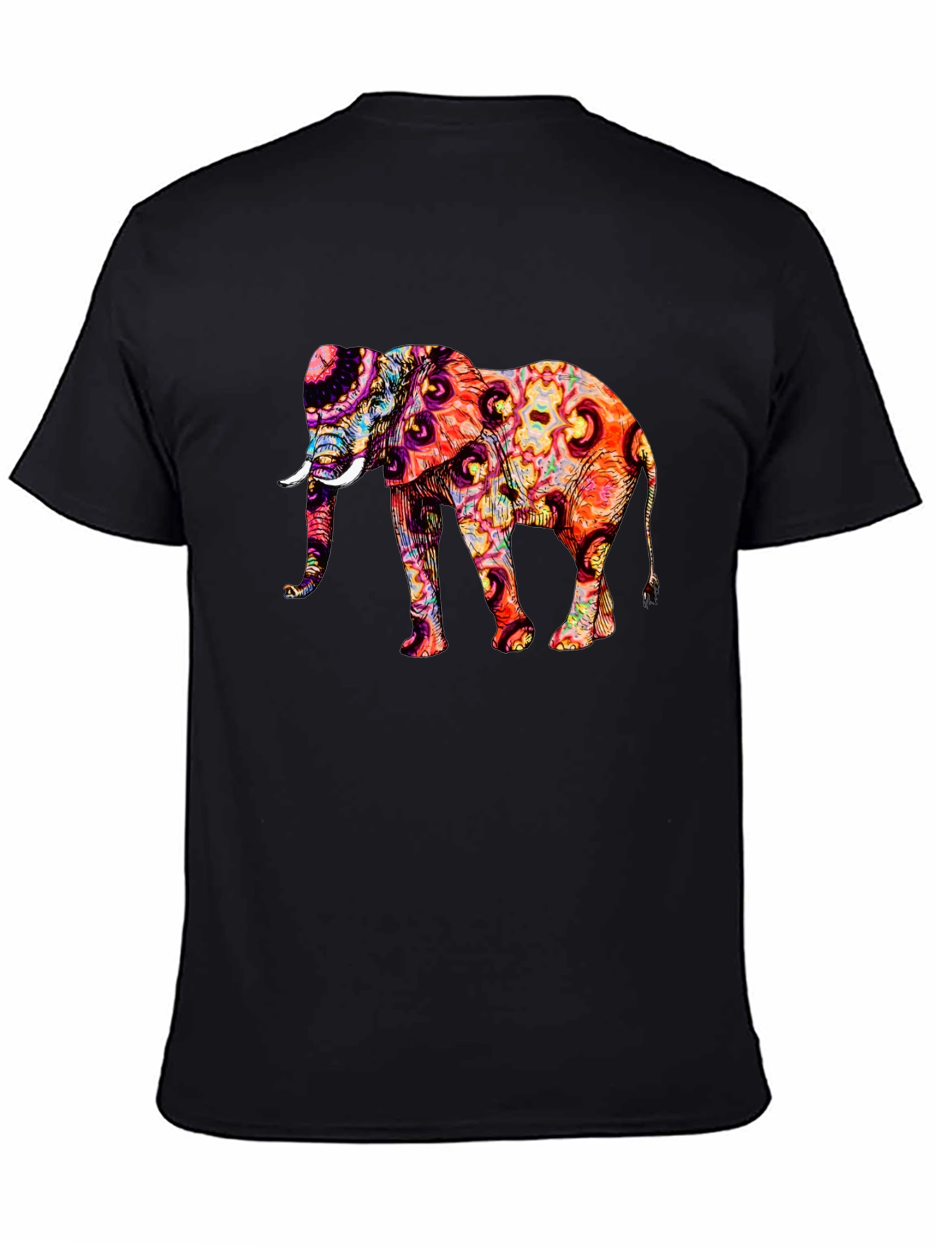 Psychedelic Elephant Graphic Print T-Shirt