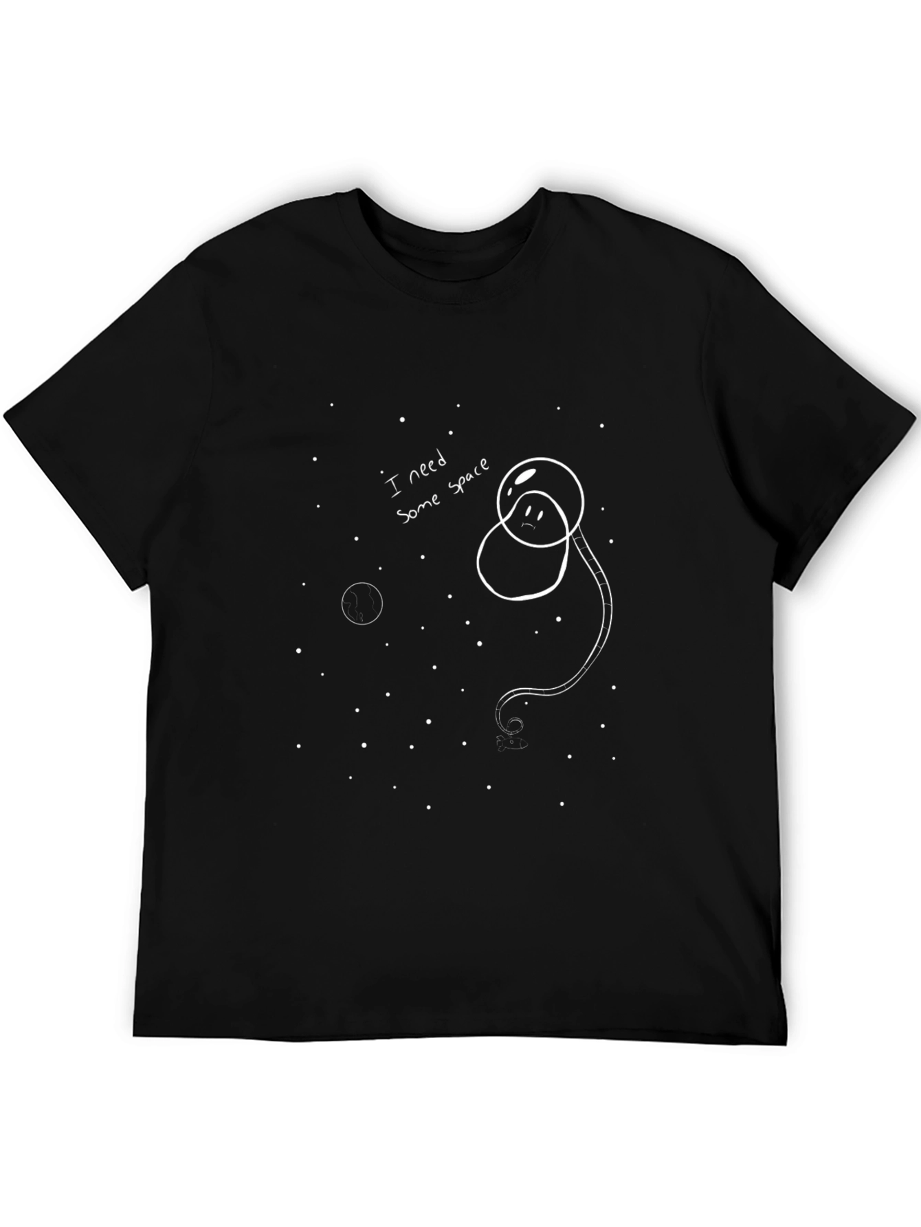 I Need Space Black T-Shirt - Unique Graphic Tee